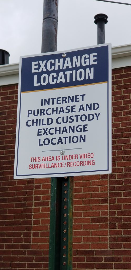 Internet Exchange Zone parking lot sign